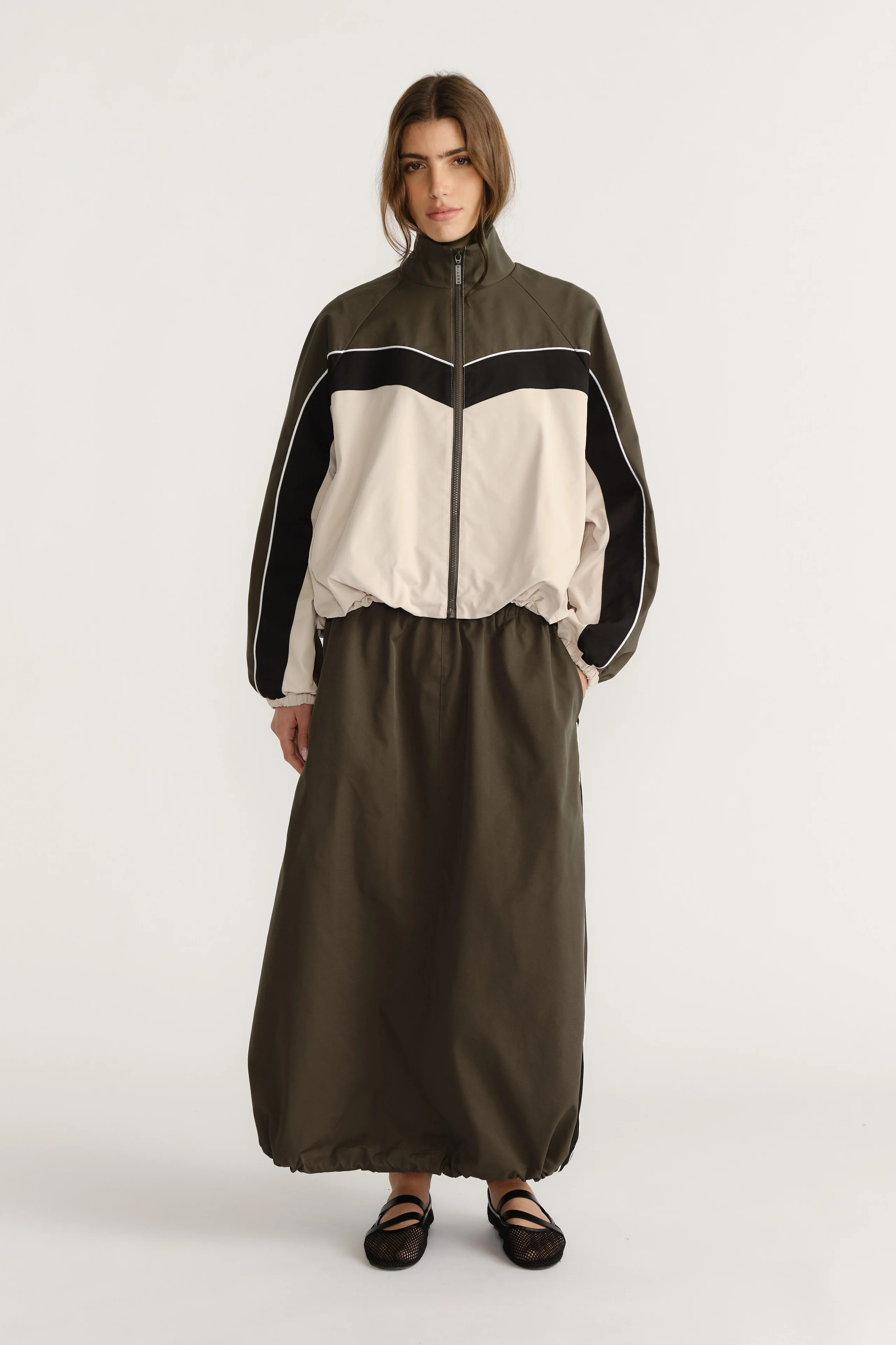 D-Luxe Contrast Windbreaker - Kelp Green | DECJUBA