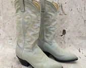 Vintage 80s Denim Cowboy Boots/joots, Size 9 - Etsy | Etsy (US)