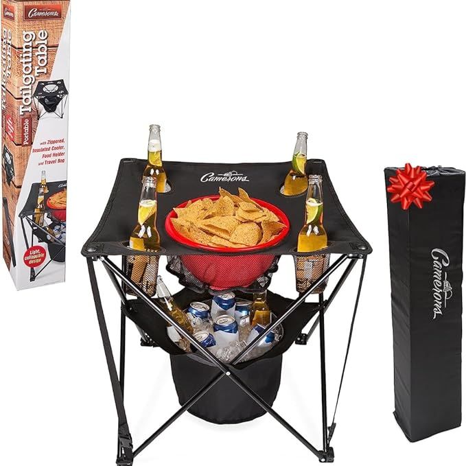 All-in-One Tailgating Table - Collapsible Folding Camping Table w Insulated Cooler, Mesh Food Bas... | Amazon (US)
