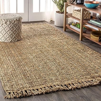 JONATHAN Y NRF103A-4 para Hand Woven Chunky Jute with Fringe Area-Rug, Bohemian, for Bedroom, Kit... | Amazon (US)