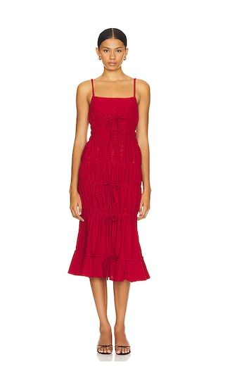 Manresa Midi Dress in Red Summer Dress | Red Cocktail Dress | Red Midi Dress | Revolve Clothing (Global)