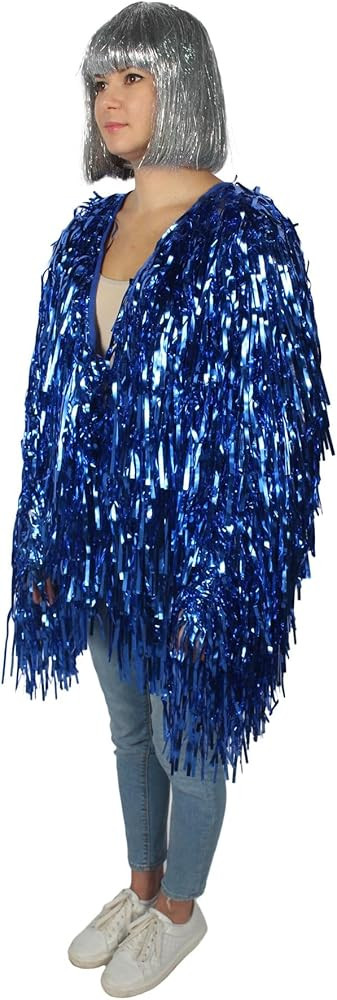 Unisex Thick Tinsel Jacket Festival Carnival Glitter Jacket with Loose Fit Jacket for Women, Tren... | Amazon (US)