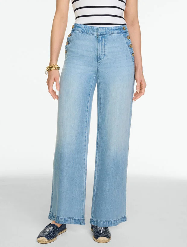 Relaxed Wide Leg Sailor Jeans - Lucerne Wash | Talbots