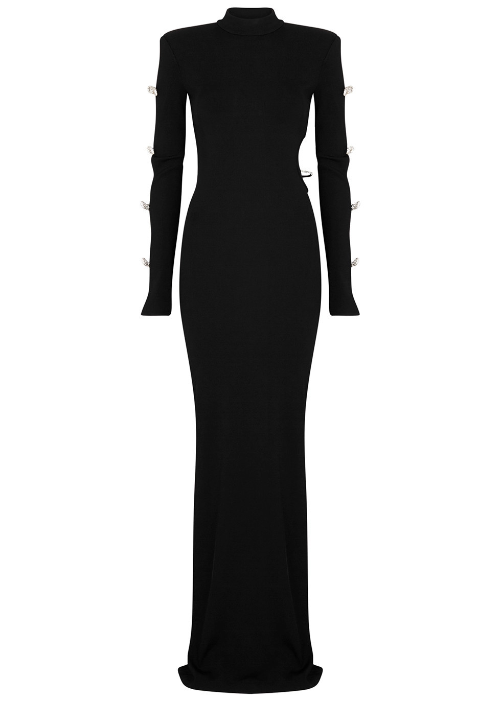 Black embellished stretch-jersey gown | Harvey Nichols (Global)