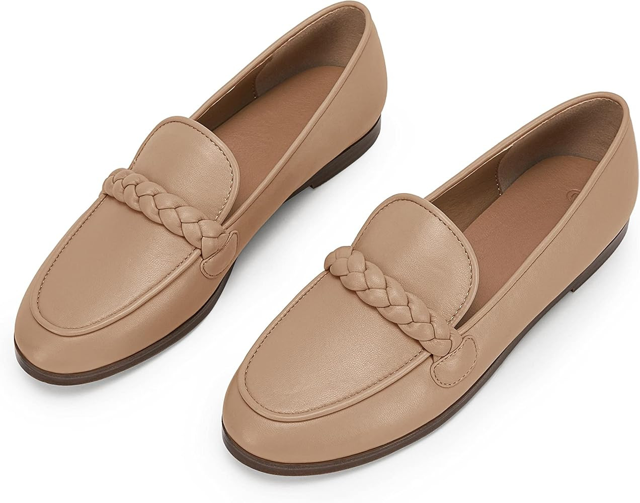 Womens Classic Loafers Comfort Flats Narrow Fit Cute Braided Strap Moc Toe Casual Slipper Slip On... | Amazon (US)