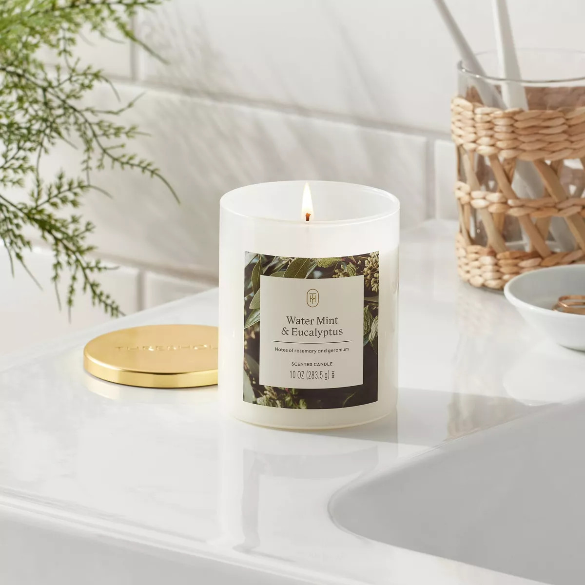 Lidded Glass Jar Candle Water Mint and Eucalyptus 10oz - Threshold™ | Target