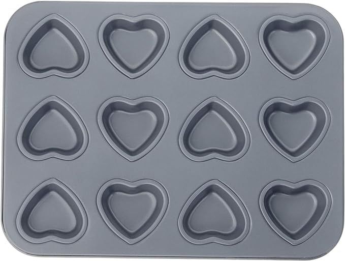 Fox Run Mini Heart Muffin Pan, 12-Cup, Preferred Non-Stick | Amazon (US)