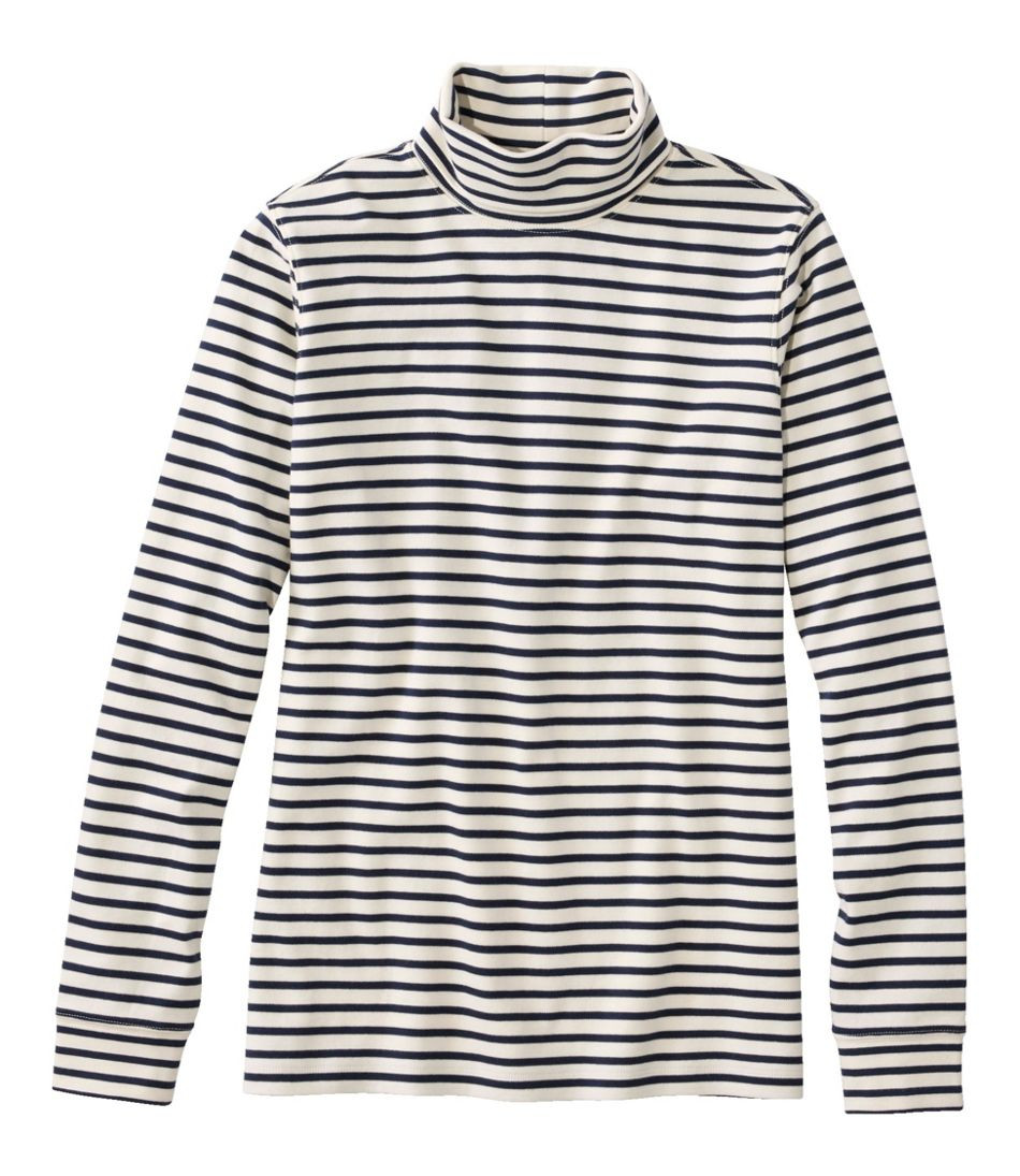 Women's L.L.Bean Interlock Turtleneck, Long-Sleeve Stripe | L.L. Bean