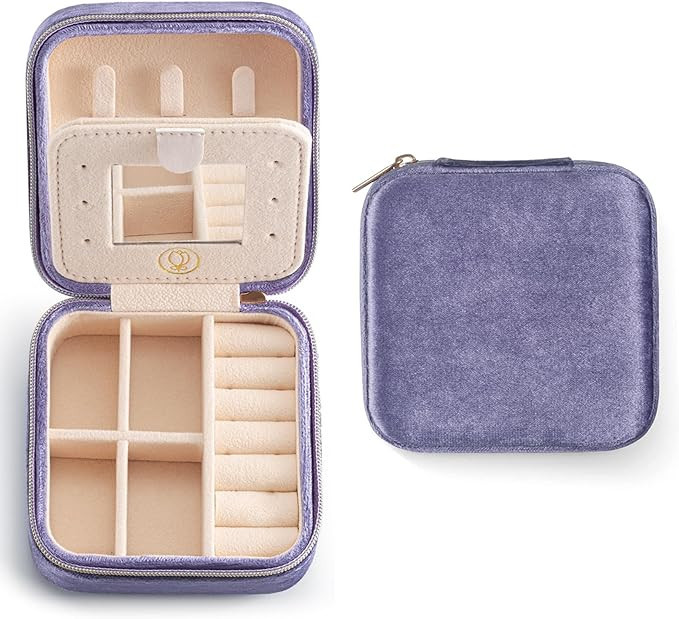 ZPROW Plush Velvet Travel Jewelry Case, Travel Jewelry Organizer, Jewelry Travel Case, Travel Jew... | Amazon (US)