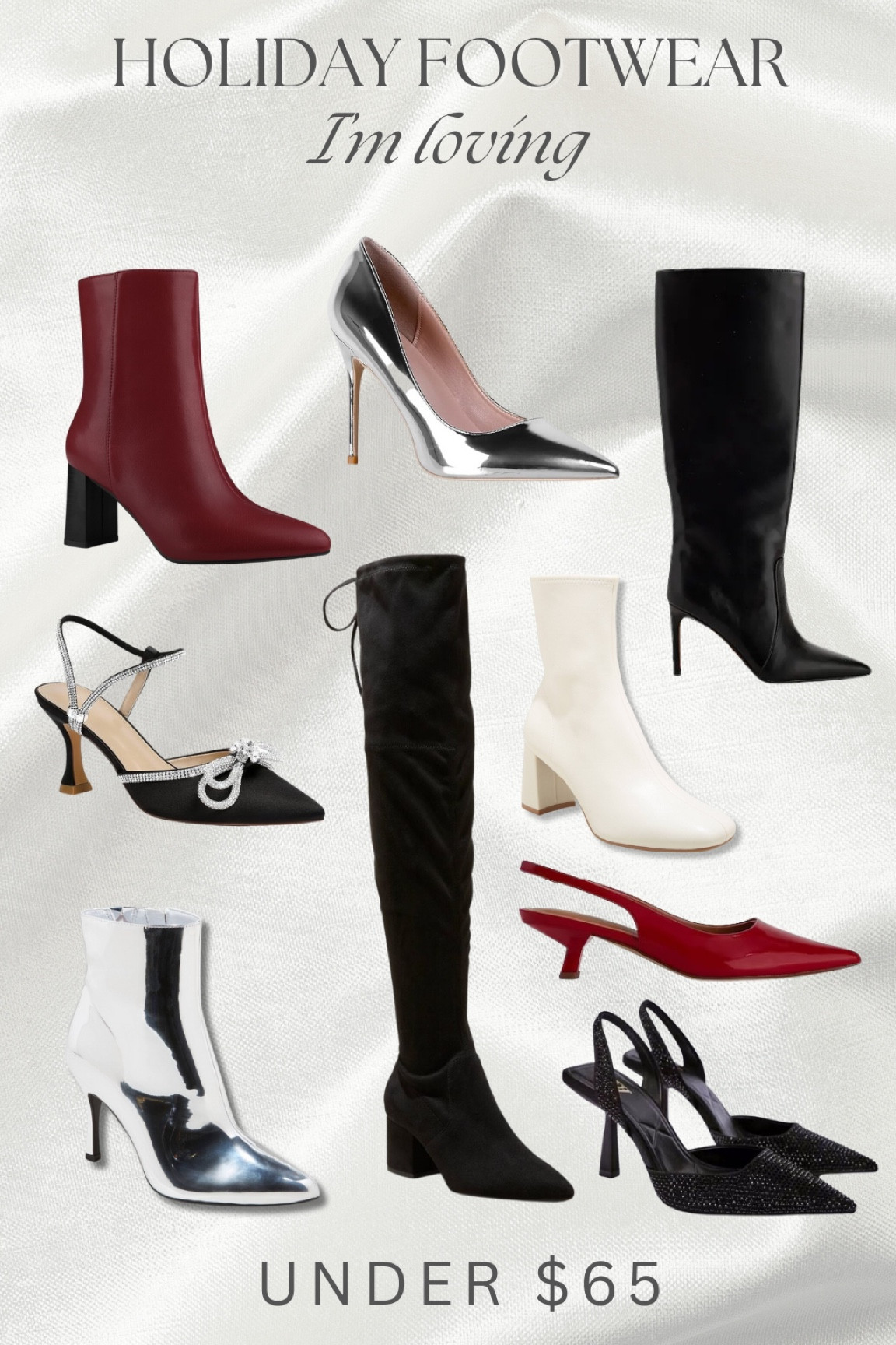 Holiday footwear i’m loving this season! All of these are under $65!! Which one is your favorite??

#LTKHoliday #LTKstyletip #LTKSeasonal