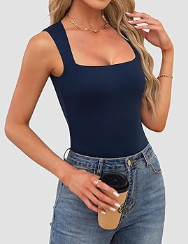OwnTime Womens Square Neck Tank Tops Dressy Summer Sleeveless Shirts Sexy Going Out Fitted Trendy... | Amazon (US)