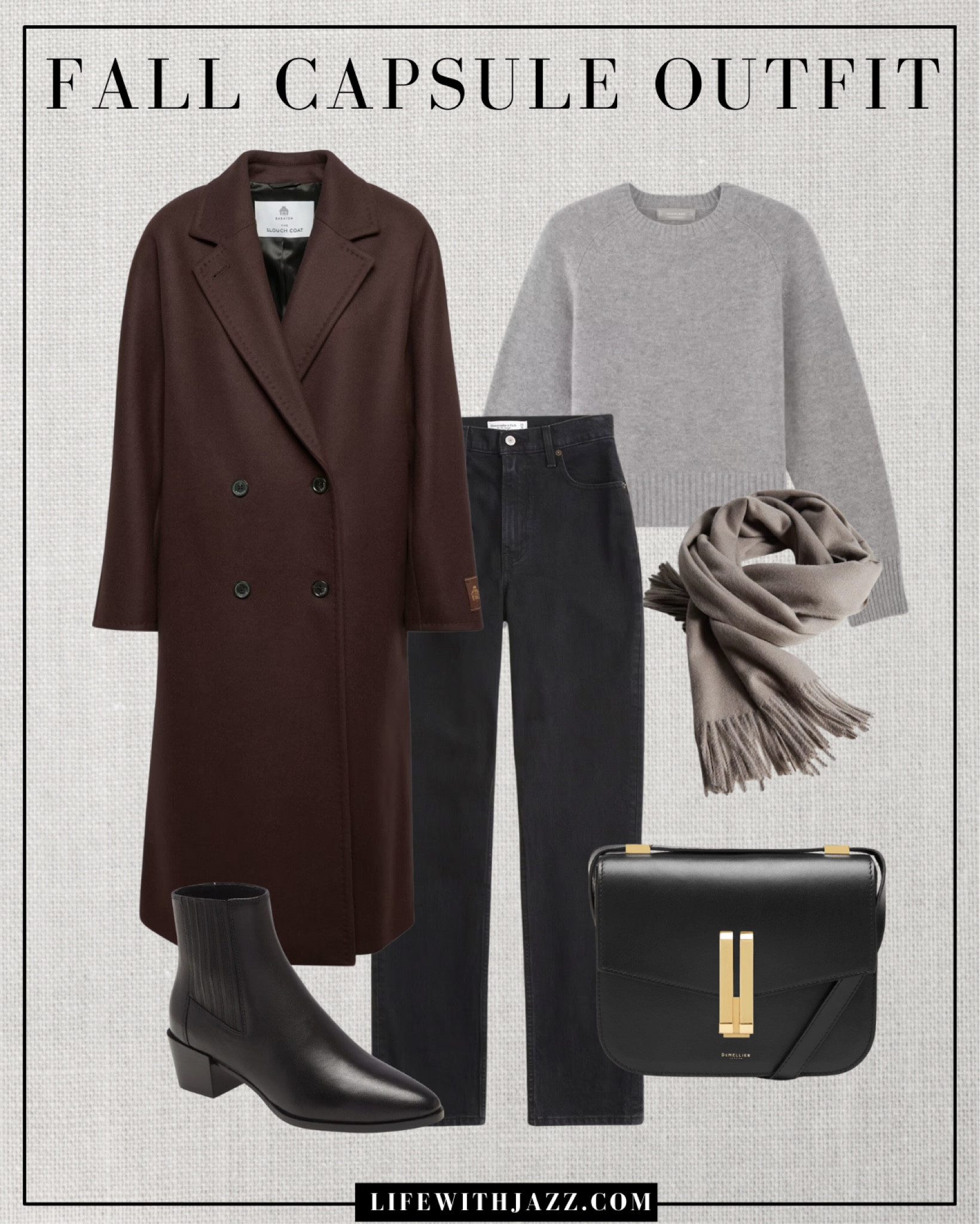 Fall capsule outfit 🤎 

Chocolate brown coat / gray cashmere sweater / black straight leg jeans / gray scarf / black booties / demellier purse  / aritzia/  Madewell / Nordstrom / fall style / fall fashion / fc24

#LTKStyleTip #LTKSeasonal