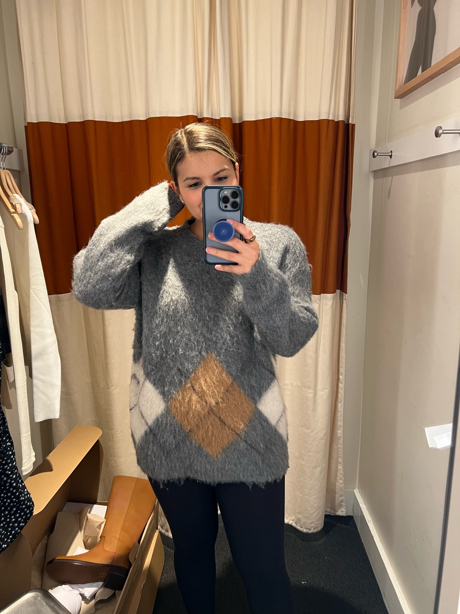 Cozy fuzzy argyle sweater - runs big, this is an XS! 25% off!

#LTKxMadewell #LTKsalealert #LTKfindsunder100