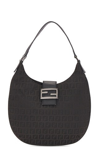 fendi Fendi Zucchino Hobo Bag in Black - Black. Size all. | FWRD 