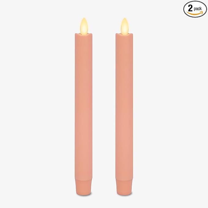 Luminara Set of 2 Moving Flame LED Taper (1x9.75), Flameless Candle, Melted Edge, Smooth Wax, Uns... | Amazon (US)