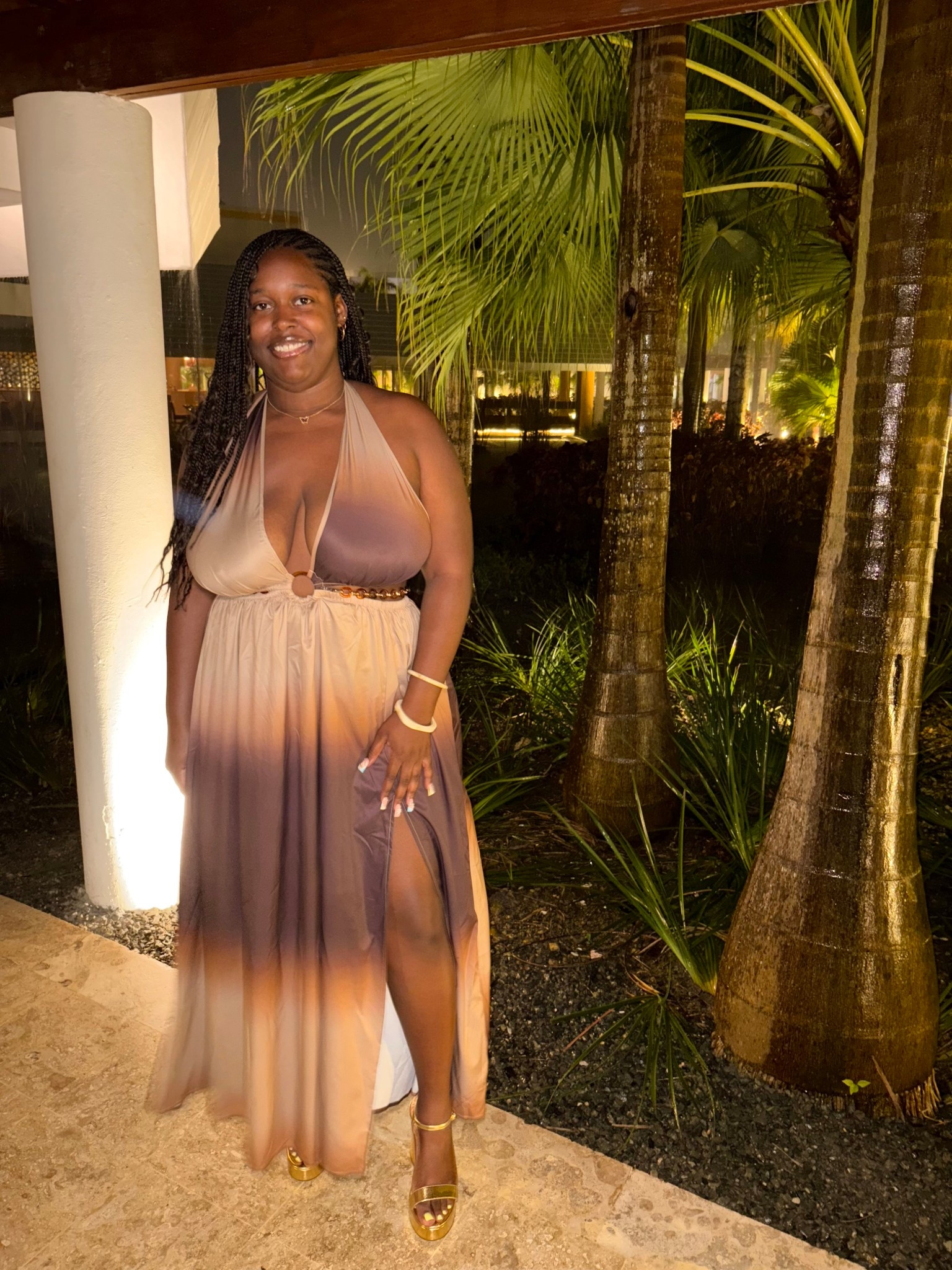 Gorgeous, brown, flowy dress perfect for a beach vacation! Size 1X from SHEIN and size 10 in the comfortable heels!

#LTKPlusSize #LTKTravel