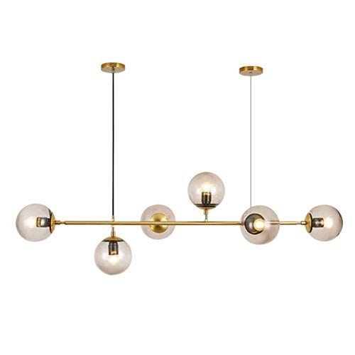 KCO Modern Ceiling Pendant Lighting, Mid-Century Glass Globes Sputnik Pendant Lamp, LED 6-Light Hang | Amazon (US)