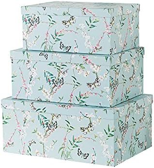 Soul & Lane Decorative Storage Cardboard Boxes with Lids | Butterflies in Flight - Set of 3 | Floral | Amazon (US)
