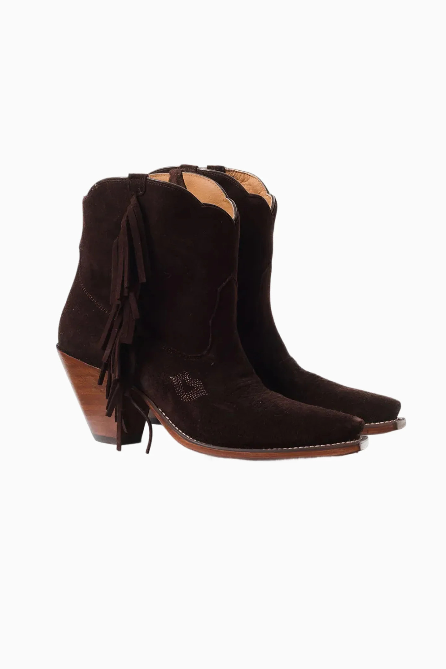Besita The Spirit Fringe Suede Booties | LoveShackFancy
