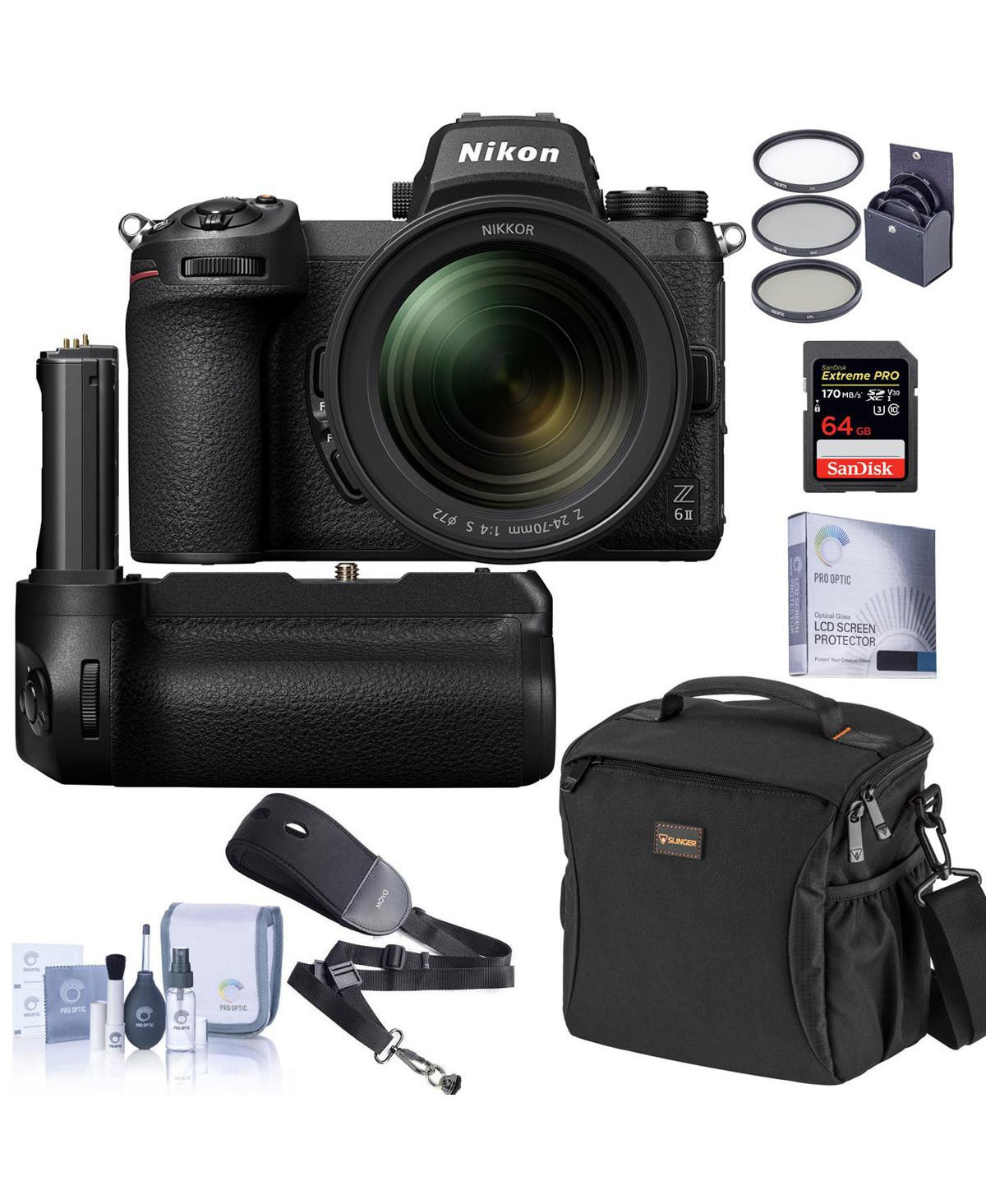 Nikon Z 6II Mirrorless Camera Bundle with Nikon Mb-N11 Multi Battery Power Pack, 64GB Sd Card, Bag, Screen Protector and Accessories - Black | Macy's