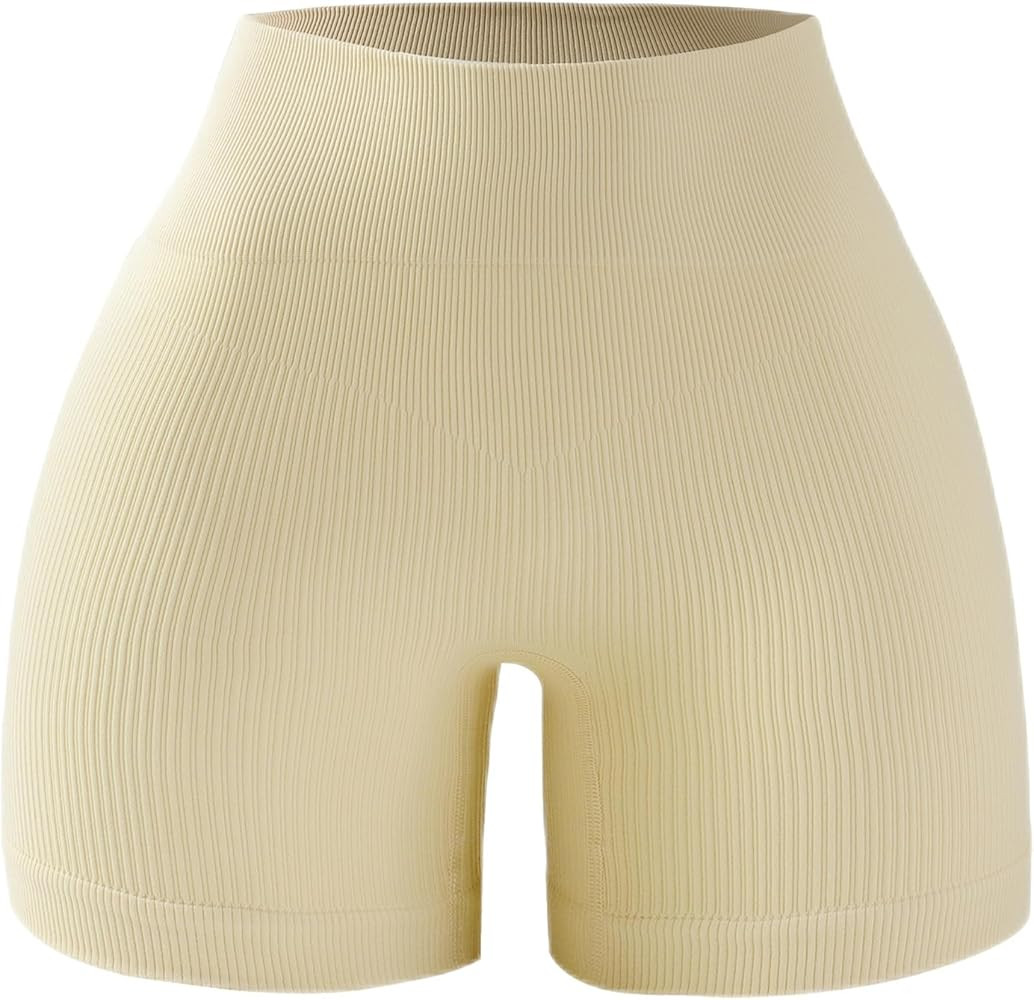 PQ Women's Yoga Shorts Ribbed Seamless Workout High Waist Athletic Leggings Suitable for yoga fit... | Amazon (US)