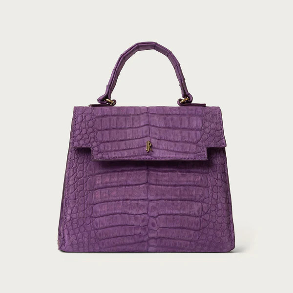 Eleanor Crocodile Panther Purple Nubuck | Jenya Reneé