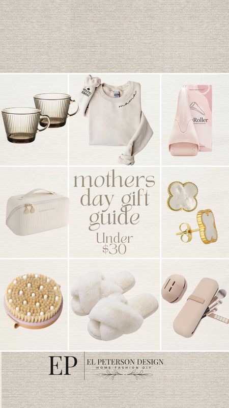 Mother’s Day gift under $30
Mug
Sweater
Face roller
Makeup bag
Earrings
Slippers
Cosmetic bag
Body brush 

#LTKGiftGuide