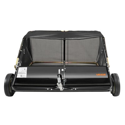 VEVOR Tow Behind Lawn Sweeper, 44 in Pull Behind Lawn Sweeper, 25 cu. ft Large Capacity Leaf & Grass Collector, with Adjustable Sweeping Height,Black | Target