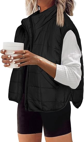 Zeagoo Womens Puffer Vest Ladies Sleeveless Zip Up Outerwear Warm Puffer Lightweight Down all Win... | Amazon (US)
