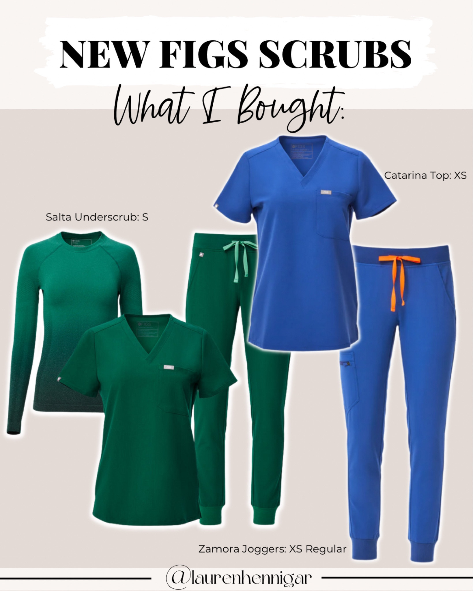 NEW FIGS SCRUBS - what I got and sizes! i’m 5’2 but my legs are most of my body (torso is square & short) so I buy the regular pants and not petite $ they fit perfect! 

catarina scrub top, salta performance under scrub, zamora joggers, figs scrubs, winning blue, hunter green, nurse finds, nursing scrubs, er nurse, nurse OOTD, emergency nurse, favorite scrubs, new scrubs

#LTKworkwear #LTKSeasonal #LTKstyletip