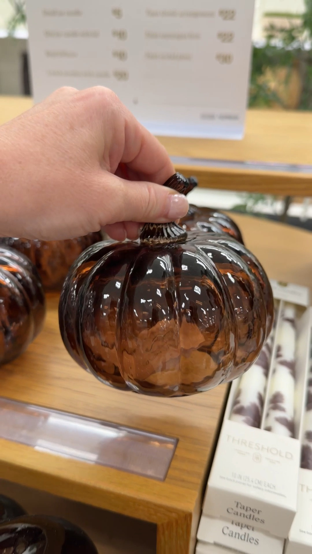 These glass pumpkins from Targets fall decor are easy to move around your home and place on shelves, center pieces, side tables, and more !

#LTKSeasonal #LTKHome