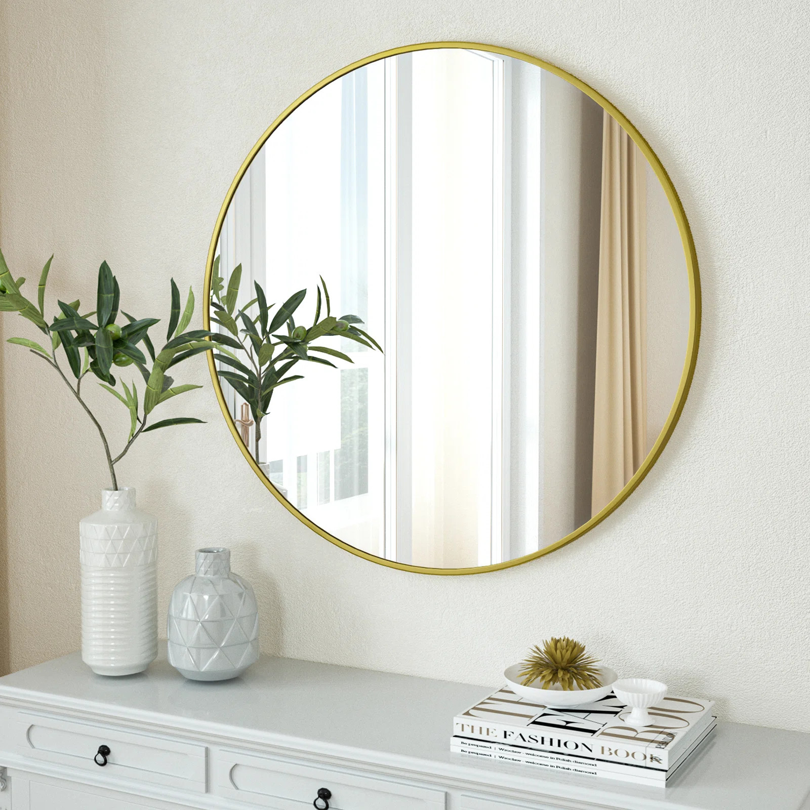 Mercer41 Gehard Round Metal Framed Mirror  | Wayfair | Wayfair North America