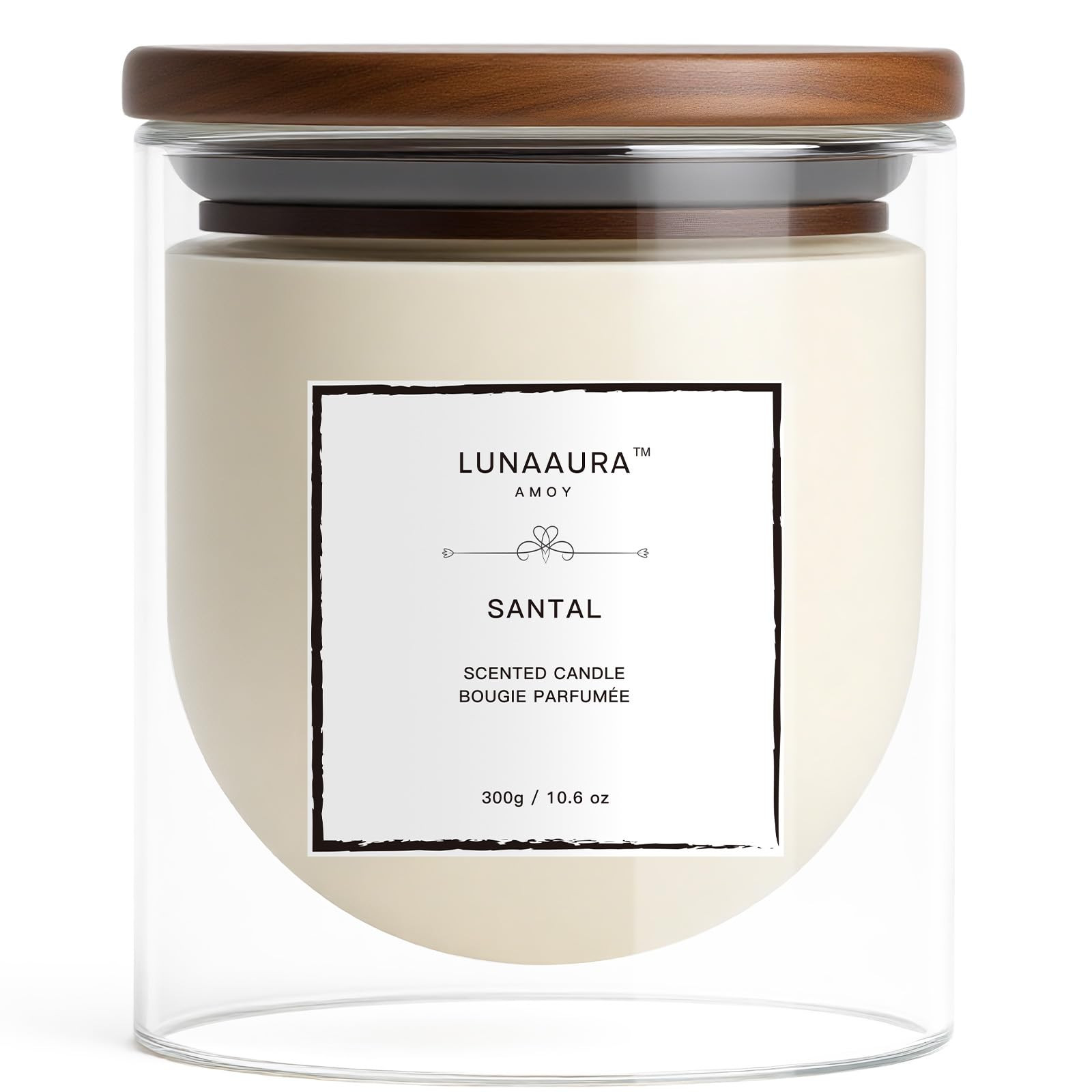 Luxury Leather Santal Candle - 10.6 oz - Up to 65-Hour Burn Time | Amazon (US)