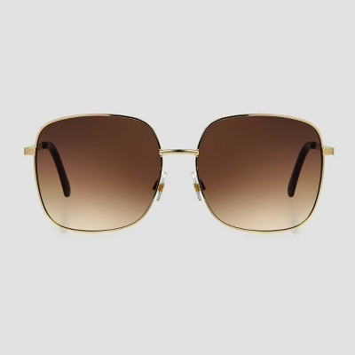 Women's Metal Oversized Square Sunglasses - Universal Thread™ Brown: Scratch-Resistant, UV Protection, Gold Frame | Target
