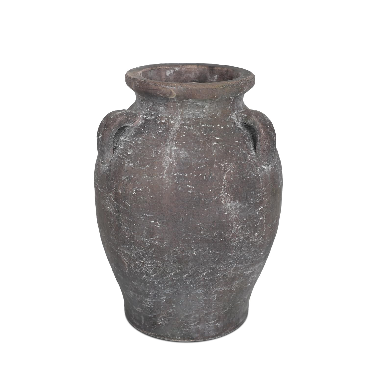 9.5'' Black Terracotta Vase Handmade Rustic Floor Ceramic Vases Large Antique Pottery Clay with 3... | Amazon (US)