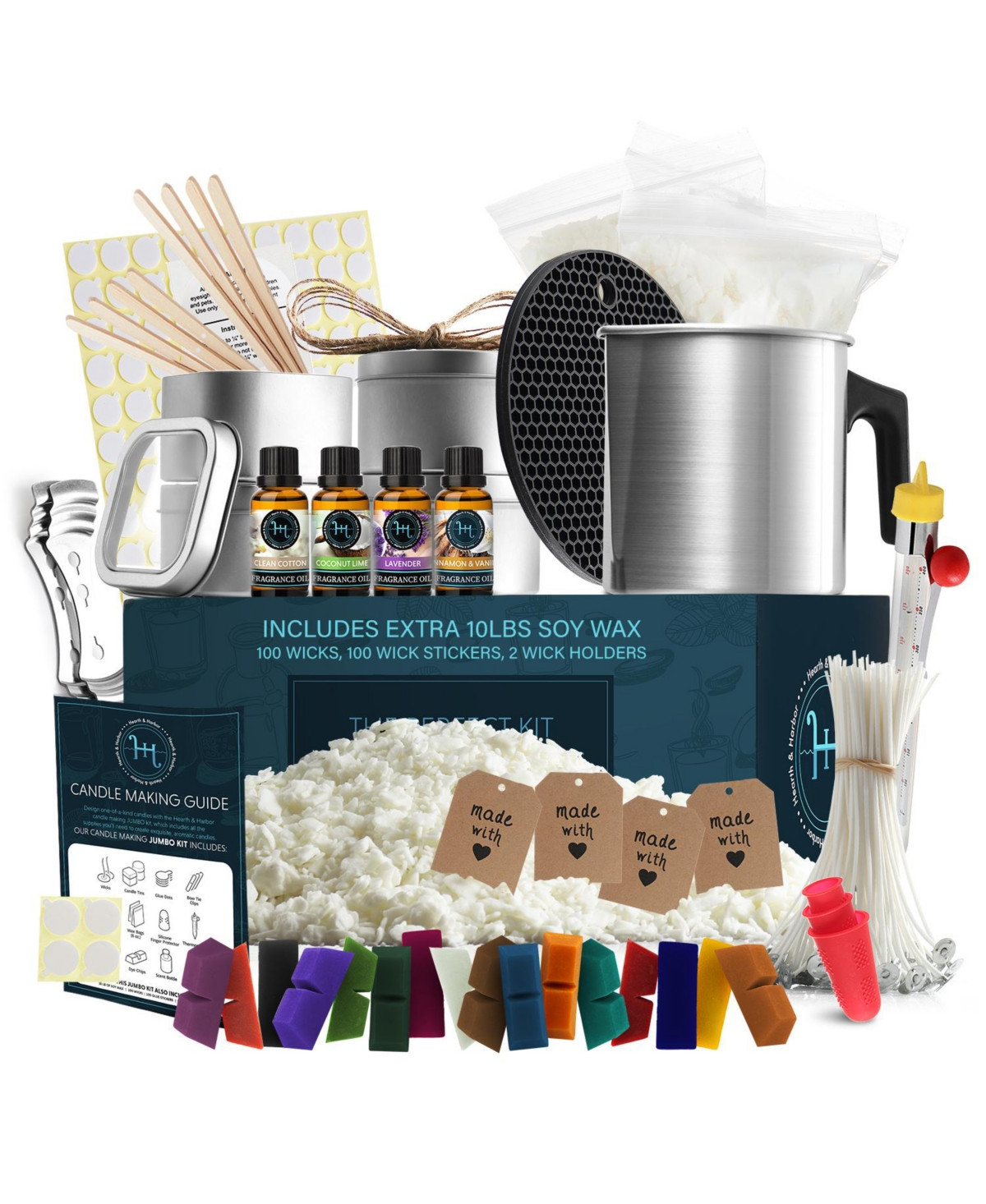 Hearth & Harbor Complete Diy Candle Making Kit for Adults & Kids - 12 Lb. Soy Wax - Open Miscellaneous | Macy's