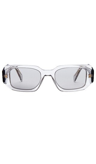 Rectangle Sunglasses in Transparent Grey | Revolve Clothing (Global)