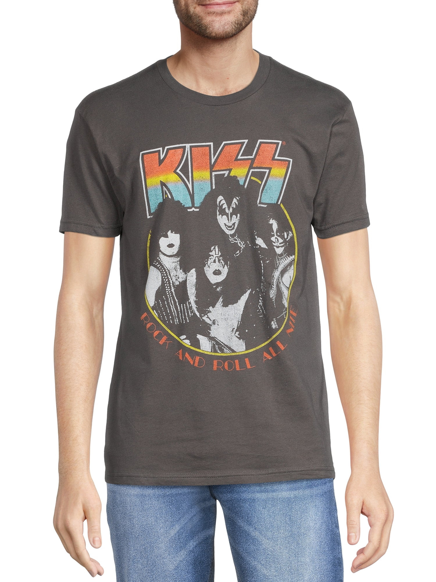 Kiss Men's Group Band T-Shirt with Short Sleeves - Walmart.com | Walmart (US)
