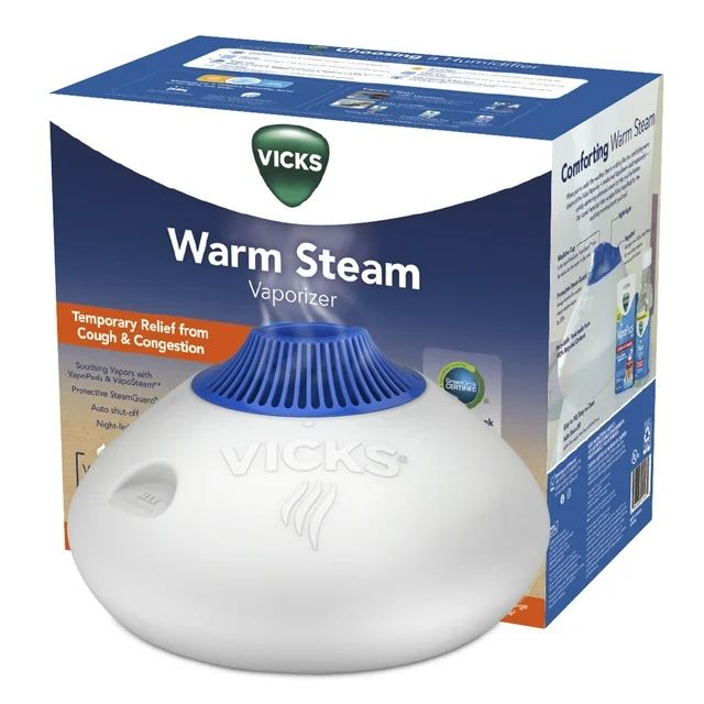 Vicks Warm Steam Vaporizer Humidifier, 600 sq ft, White, V150RYUPC - Walmart.com | Walmart (US)