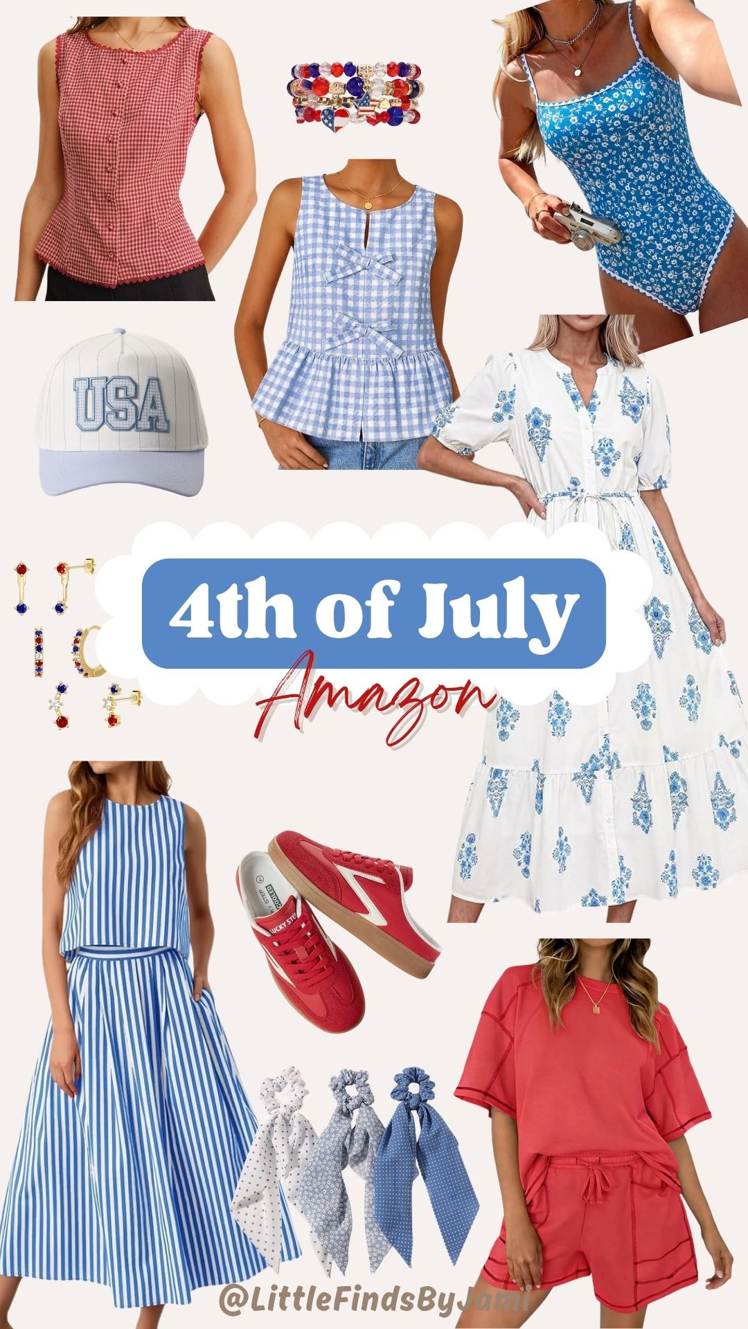 Women’s 4th of July outfits. Amazon finds for summer. Red white and blue. Patriotic. Dress. Set. Tank top. Gingham. Stripe. Trendy. 

#LTKgrwm #LTKootd #LTKSeasonal