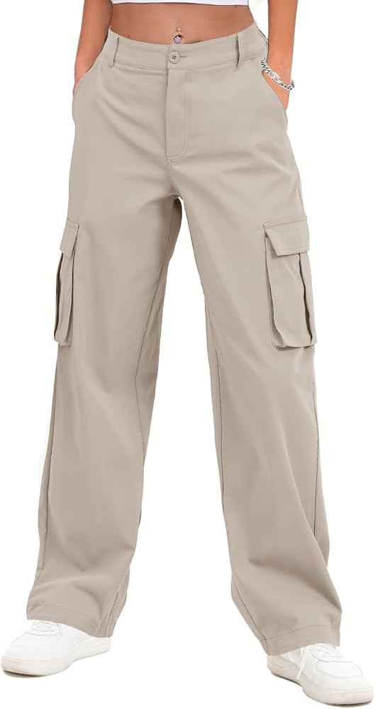 Gracyoga Cargo Pants for Women High Waisted Wide Leg Casual Pants Y2k Streetwear Trousers with 6 ... | Amazon (US)