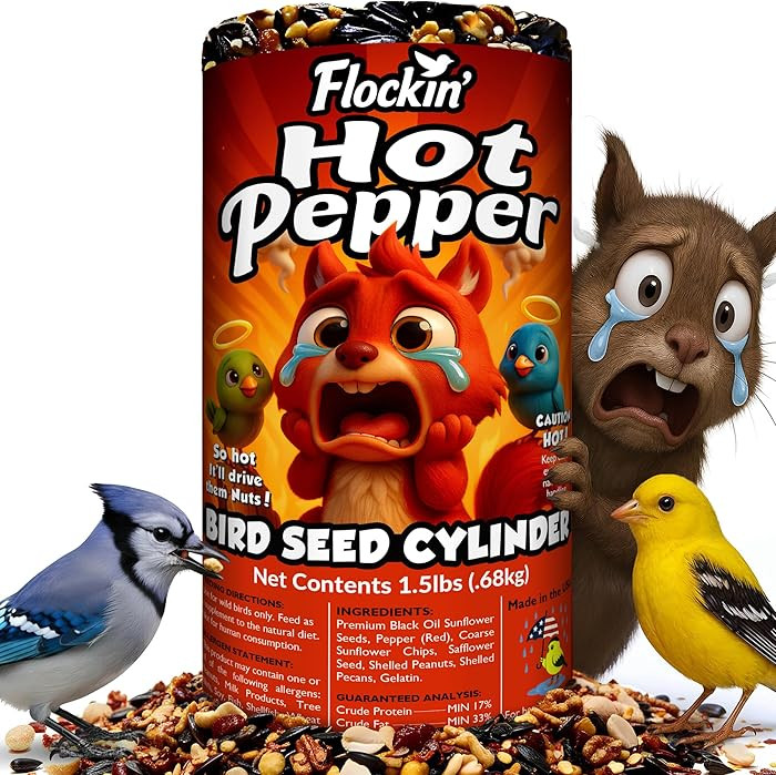 Hot Pepper Bird Seed Cylinders with Hole – Spicy Birdseed to Reduce Squirrels – Bird Seeds fo... | Amazon (US)