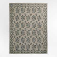Manor Performance Handknotted Blue Area Rug 6'x9' | Crate & Barrel