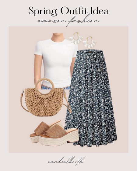 Spring and Summer outfit idea from Amazon! 

Amazon floral maxi skirt, soft white t-shirt, straw crossbody bag, summer sandals 

#LTKSeasonal #LTKStyleTip #LTKMidsize