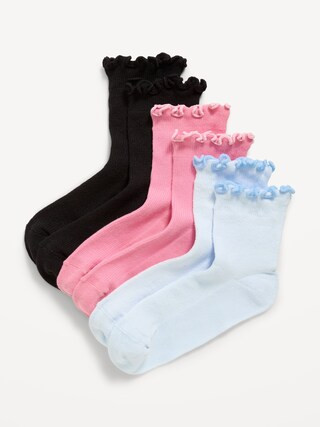 HOLD: Ruffled Quarter-Crew Socks 3-Pack for Girls | Old Navy (US)