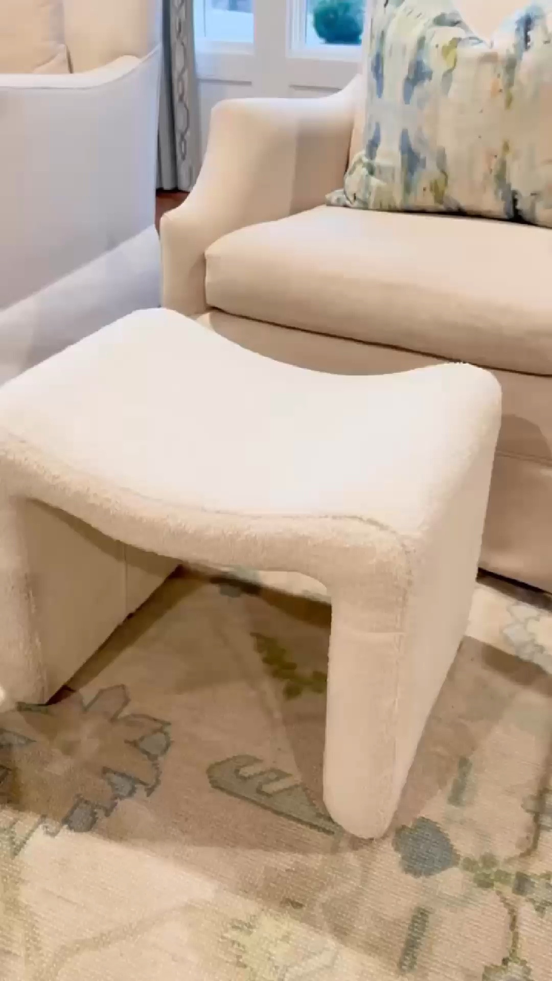 Loving these ottoman stools! They are so affordable and on sale! They add the perfect touch to a classic living room! 

Grandmillennial living room | traditional living room | classic living room 