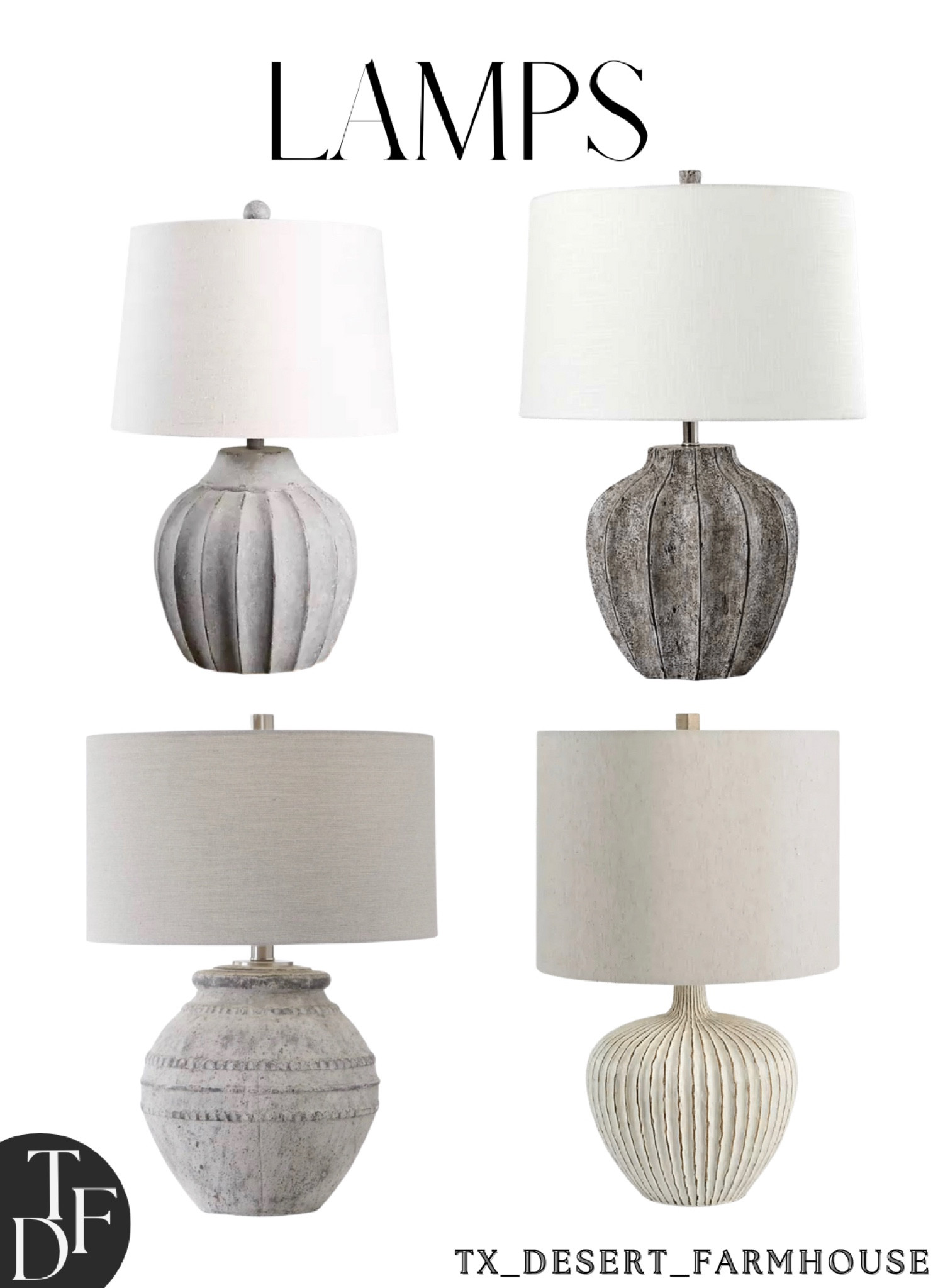 Table Lamps

#lamp #lamps #tablelamps #decor #homedecor #shelfdecor #tabledecor #light #lighting #livingroom #entryway #entrywaytable #bedroom #nightstand #nighstanddecor #bedroomdecor #home #interior #interiordesign #farmhouse #modernfarmhouse #distressedconcretetablelamp #tablelamp #concretelamp #distressedlamp

#LTKstyletip #LTKsalealert #LTKhome