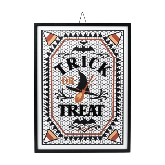 Trick or Treat Framed Wall Art, Multicolor, 14.8" x 20", Halloween by Way To Celebrate | Walmart (US)