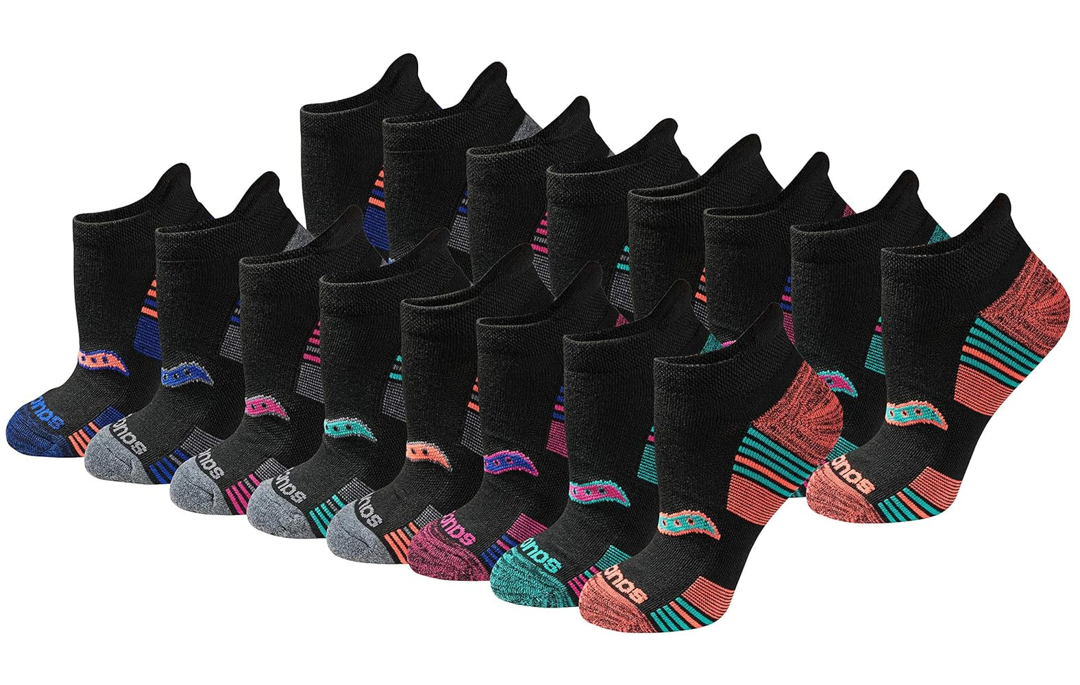 Saucony Women's Rundry Performance Heel Tab Athletic Socks, Available in S-l (8, 16, 24 Pairs) | Amazon (US)
