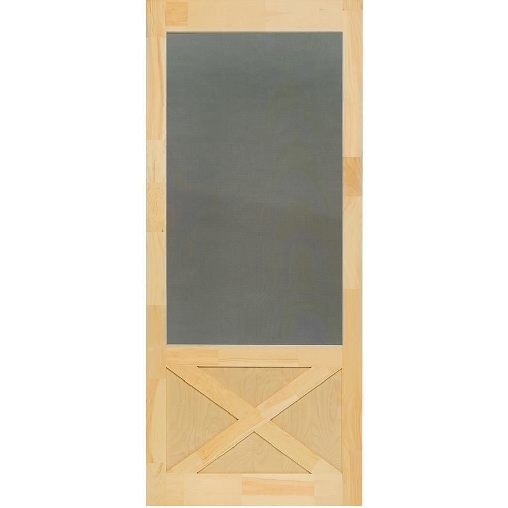 Kimberly Bay 32 in. x 84 in. Thompson Natural Pine Screen Door | The Home Depot